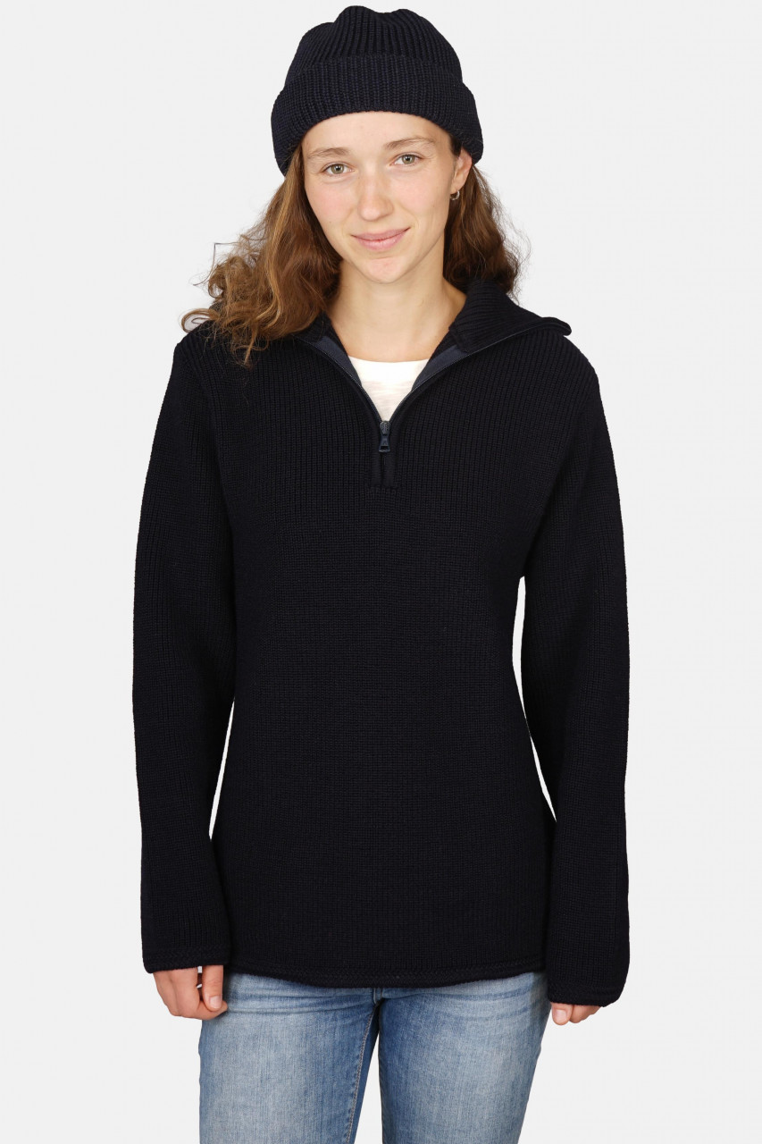 Damen Troyer Hanseheld Schurwolle Marine-Blau