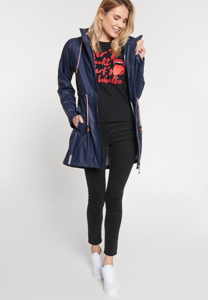 Damen Friesennerz Blau Anker-Futter