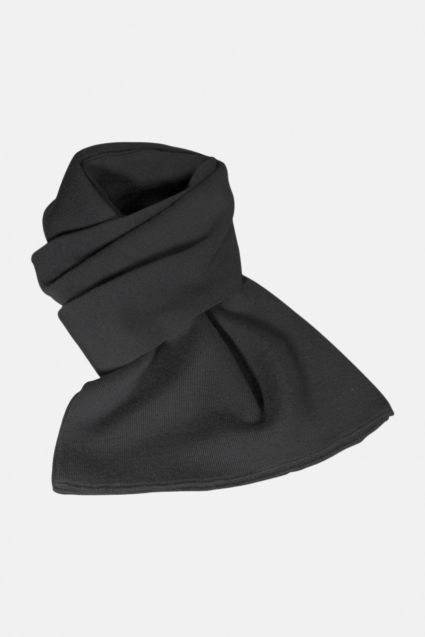 Strickschal aus 100% Schurwolle - Merino - schwarz