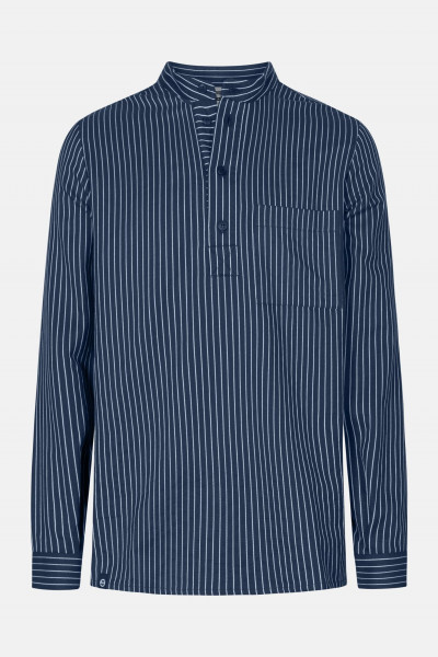 Hanseheld Fischerhemd Blau Breit Gestreift GOTS Organic Hanseheld Fischerhemd Blau Breit Gestreift GOTS Organic