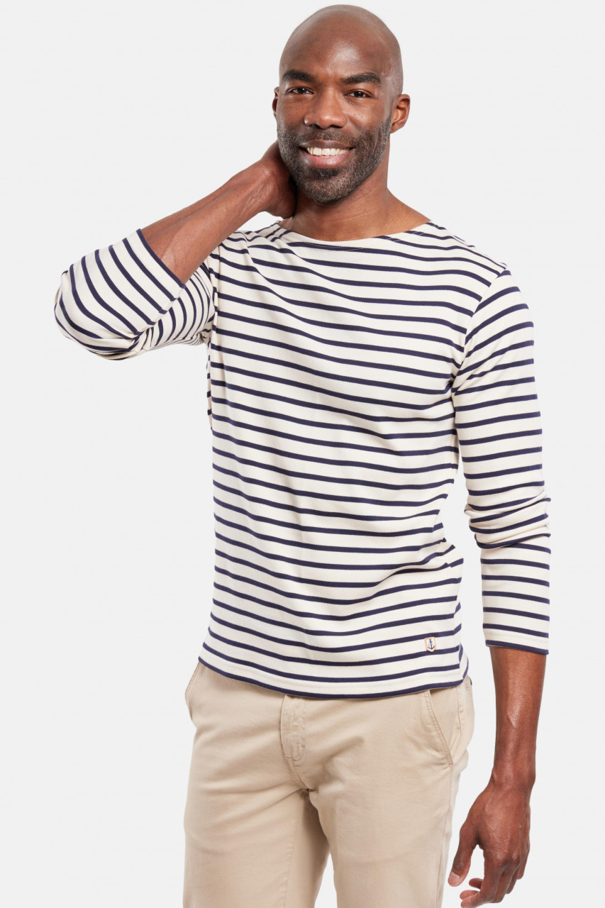 Armor Lux Streifenshirt Natur Dunkelblau Gestreift Herren Mariniere