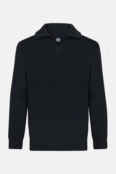 Hanseheld Troyer Baumwolle Schwarz GOTS Herren Troyer-Pullover Bio
