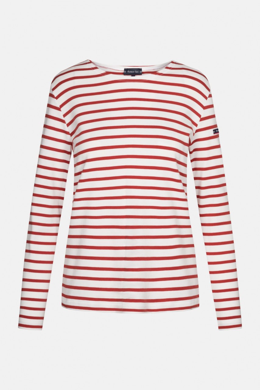 Armor Lux Streifenshirt Lesconil Creme Rot Gestreift Damen Mariniere