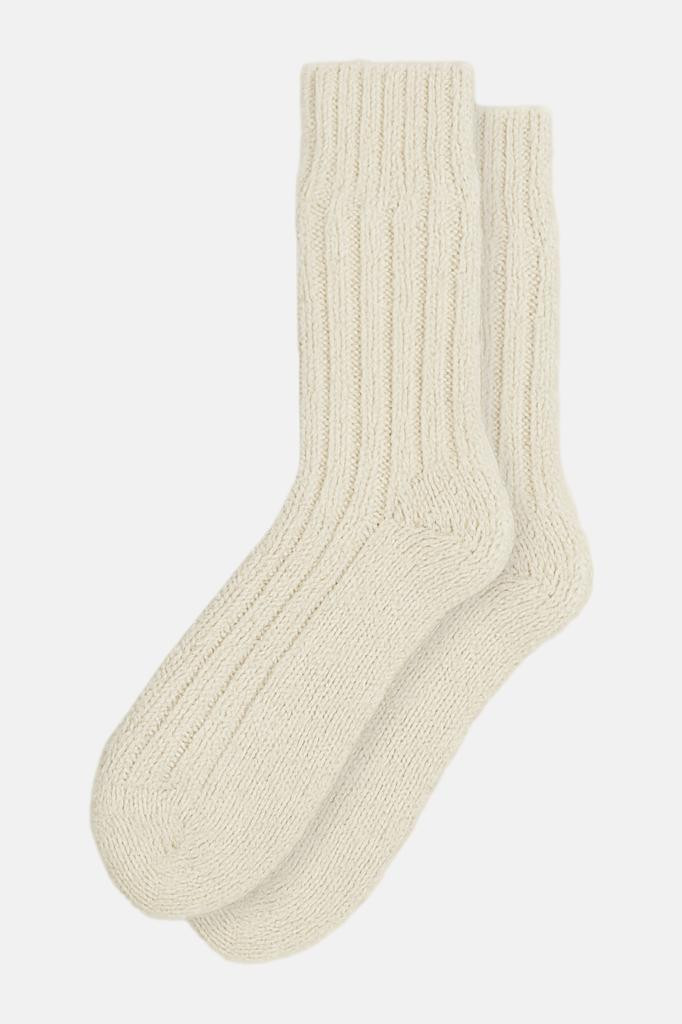 Schafwollsocke Leuchtfeuer Natur Weiß