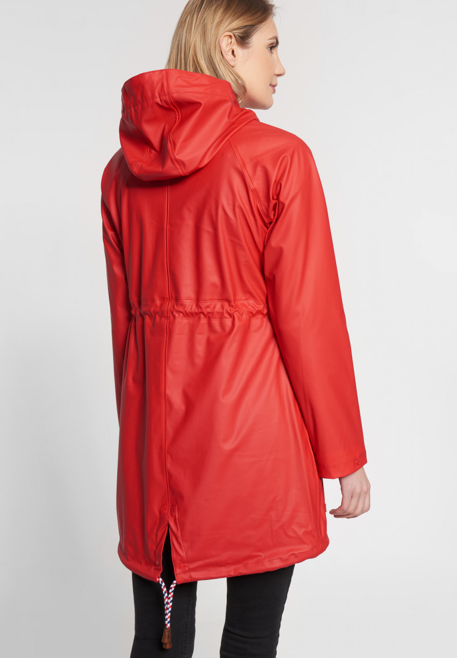 Damen Friesennerz Rot Anker-Futter