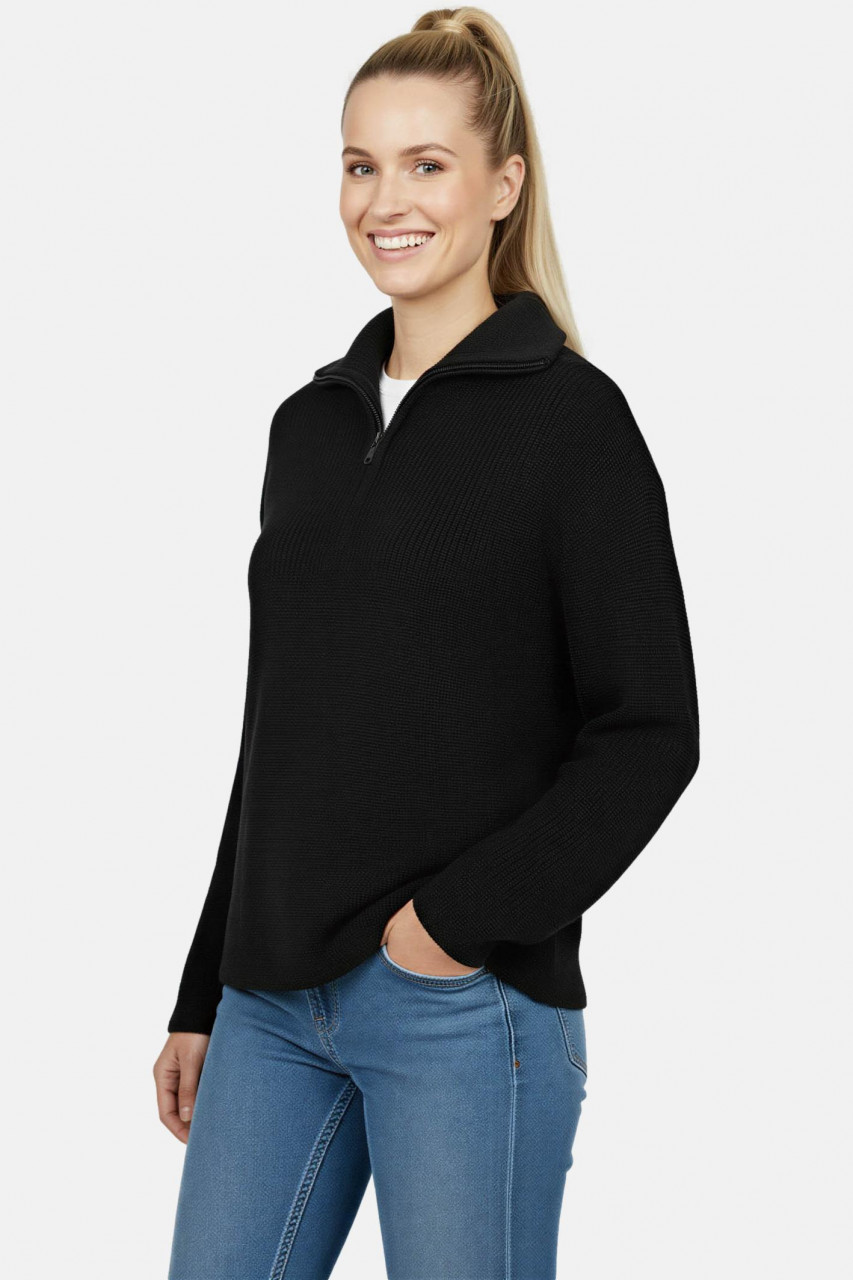 Damen Troyer Hanseheld Schurwolle Schwarz