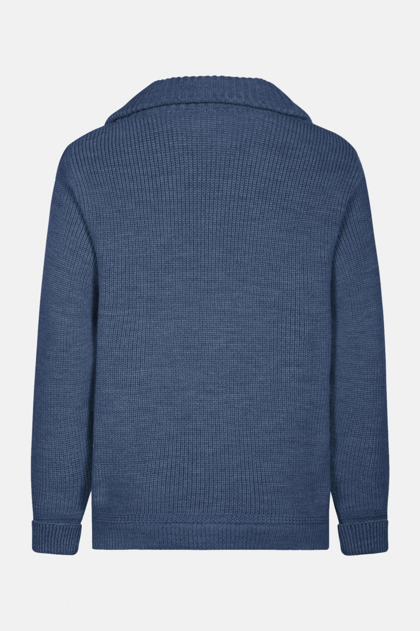 Troyer Hanseheld Merino Jeans Blau GOTS