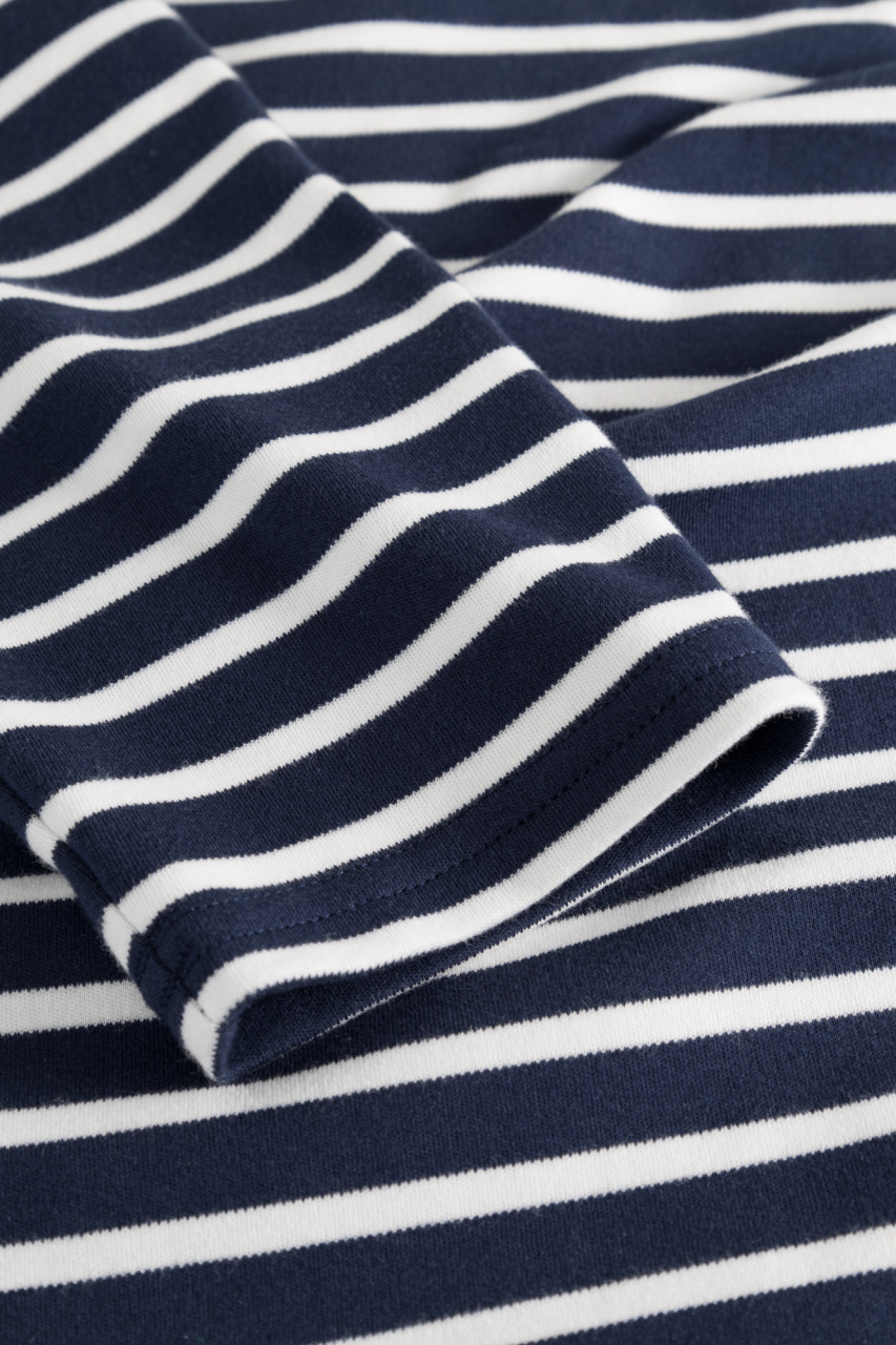 Hanseheld Streifenshirt Herren Marine-Natur Langarm Blau Weiß GOTS Organic