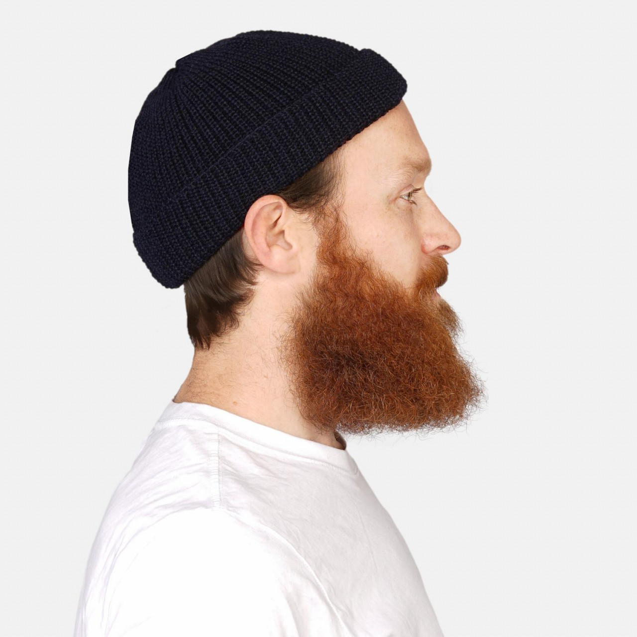 Hanseheld Strickmütze Seebär GOTS Dockermütze Seemannsmütze kurz und flach - Marine